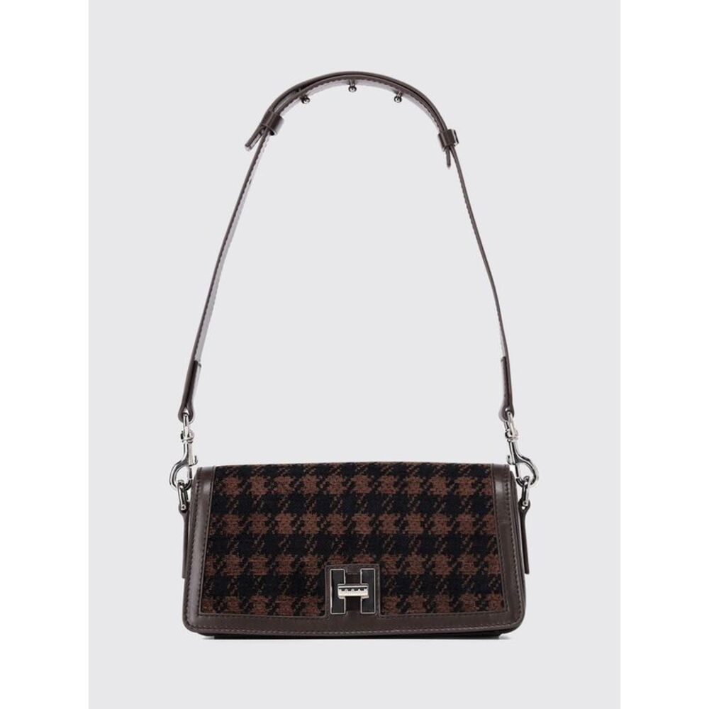 Hogan Women Hogan H-Turn Houndstooth And Leather Shoulder Bag